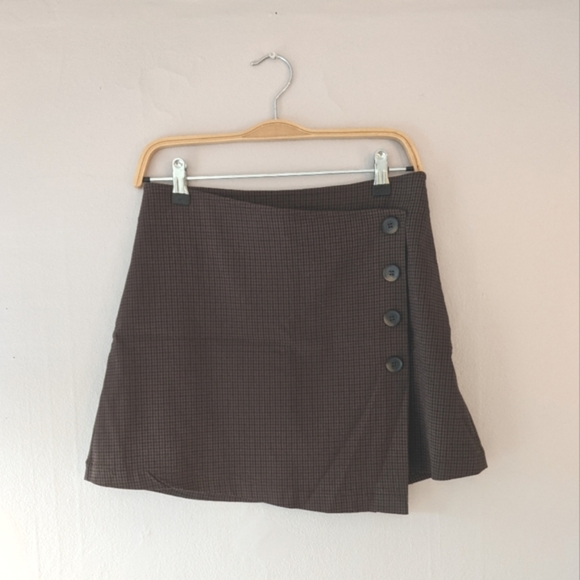 Brown Gingham Skirt - Picture 1 of 5